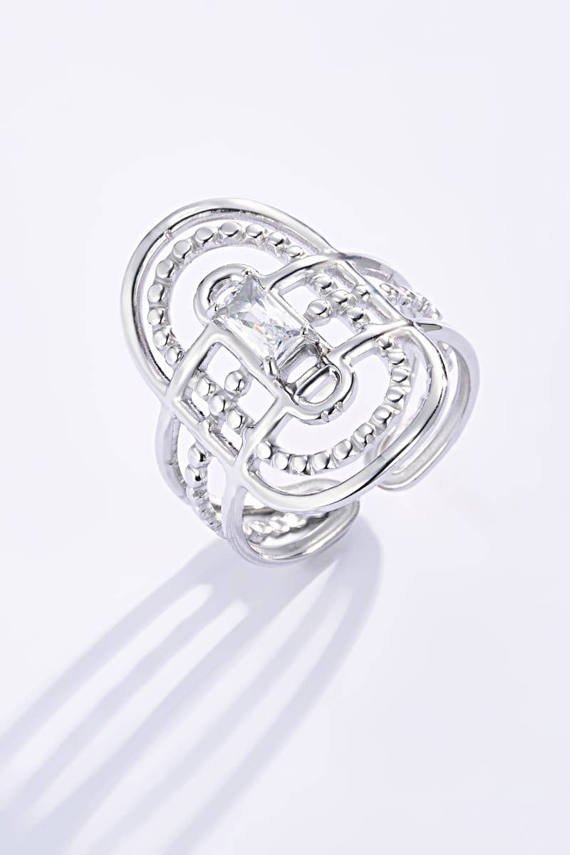 Bague Avec Pierre Coloré En Acier Inoxydable 424RX80