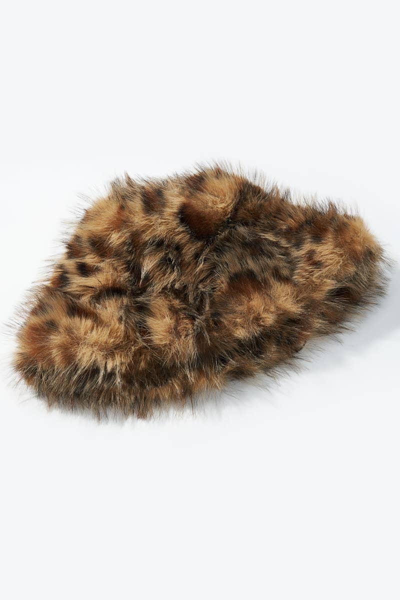 Leopard faux fur bucket hat MJ211SD