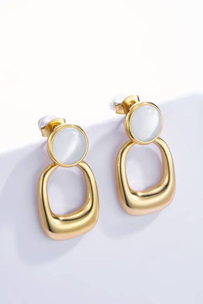 Boucles d'oreilles en acier inoxydable avec perles 124DY21