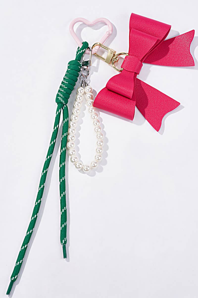 Grigri bag charm and keyring Knot and beads PC54