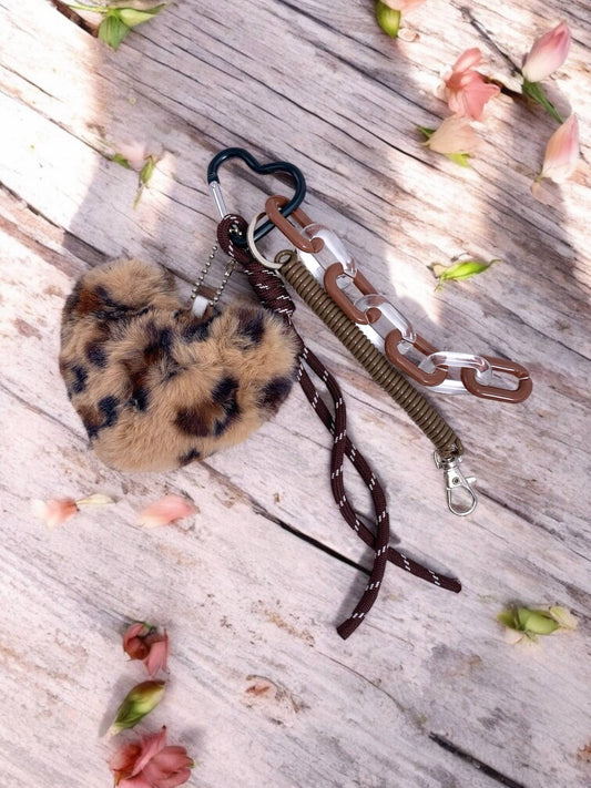 Grigri de sac et porte-clé Cœur léopard PC09