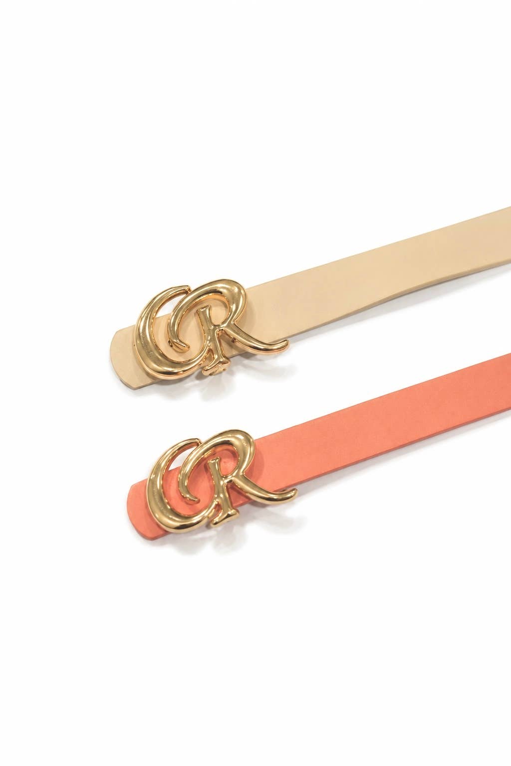 Ceinture fine boucle monogramme dorée CR001