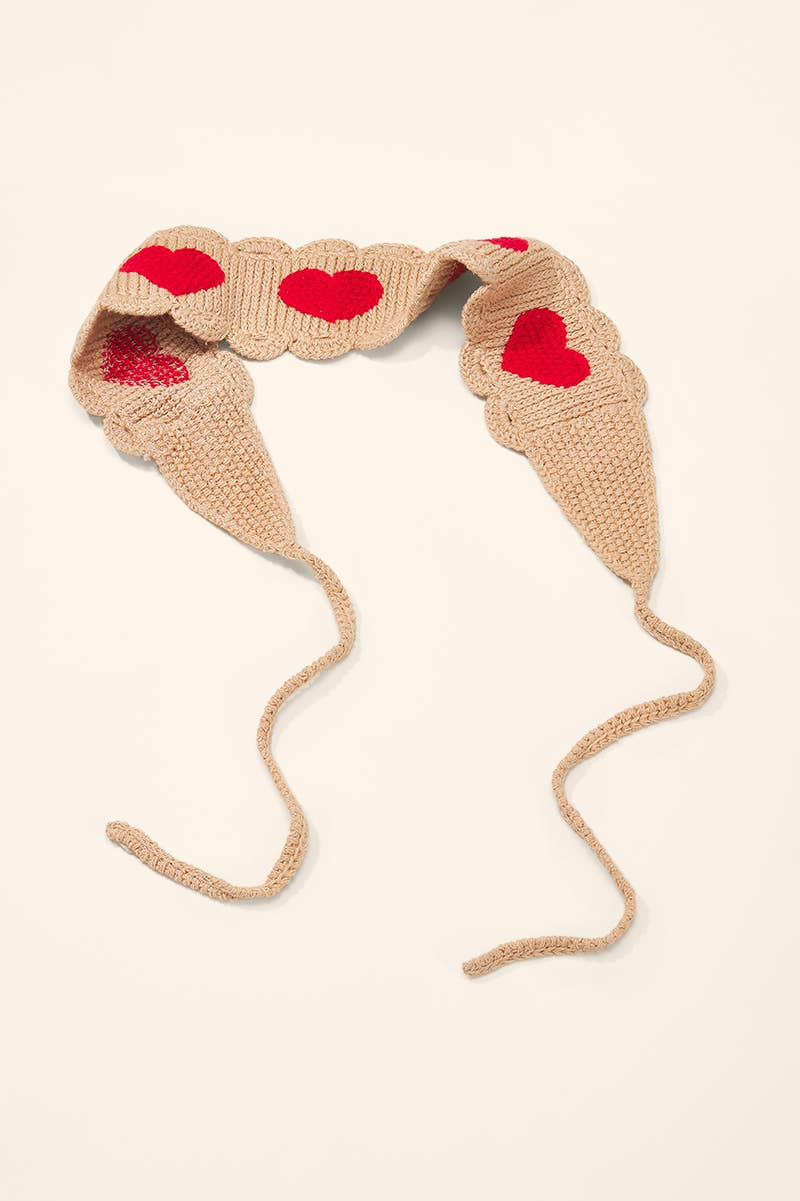 Bandana en crochet cœurs ST361HS