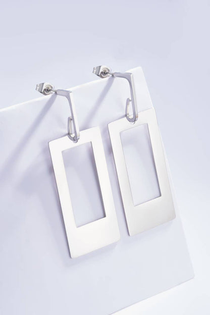 124YC03 stainless steel drop earrings