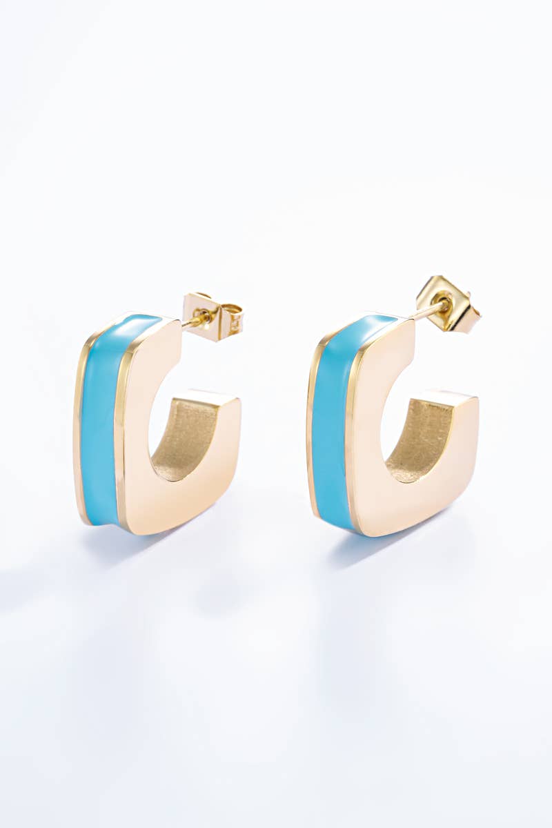 Stainless Steel Half-Hoop Earrings 124AQ96N97N98