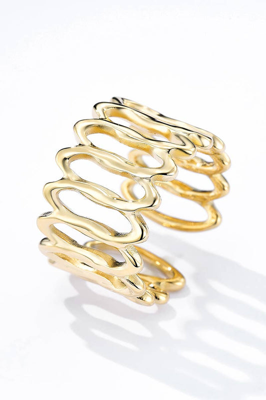 Textured chain link ring in stainless steel 424AQ140