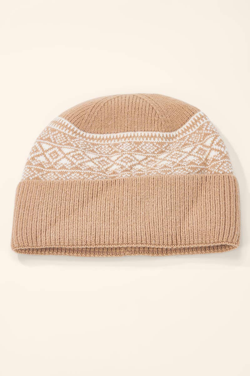 Bonnet à revers motif jacquard MJ305SD