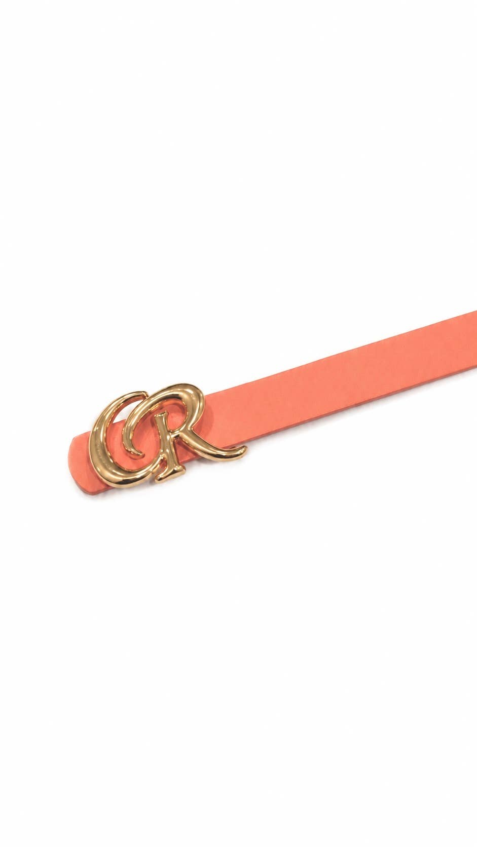 Ceinture fine boucle monogramme dorée CR001
