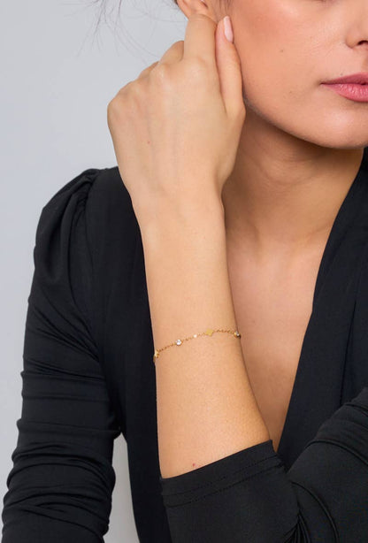 Fine stainless steel bracelet with rhinestones 324AQ09