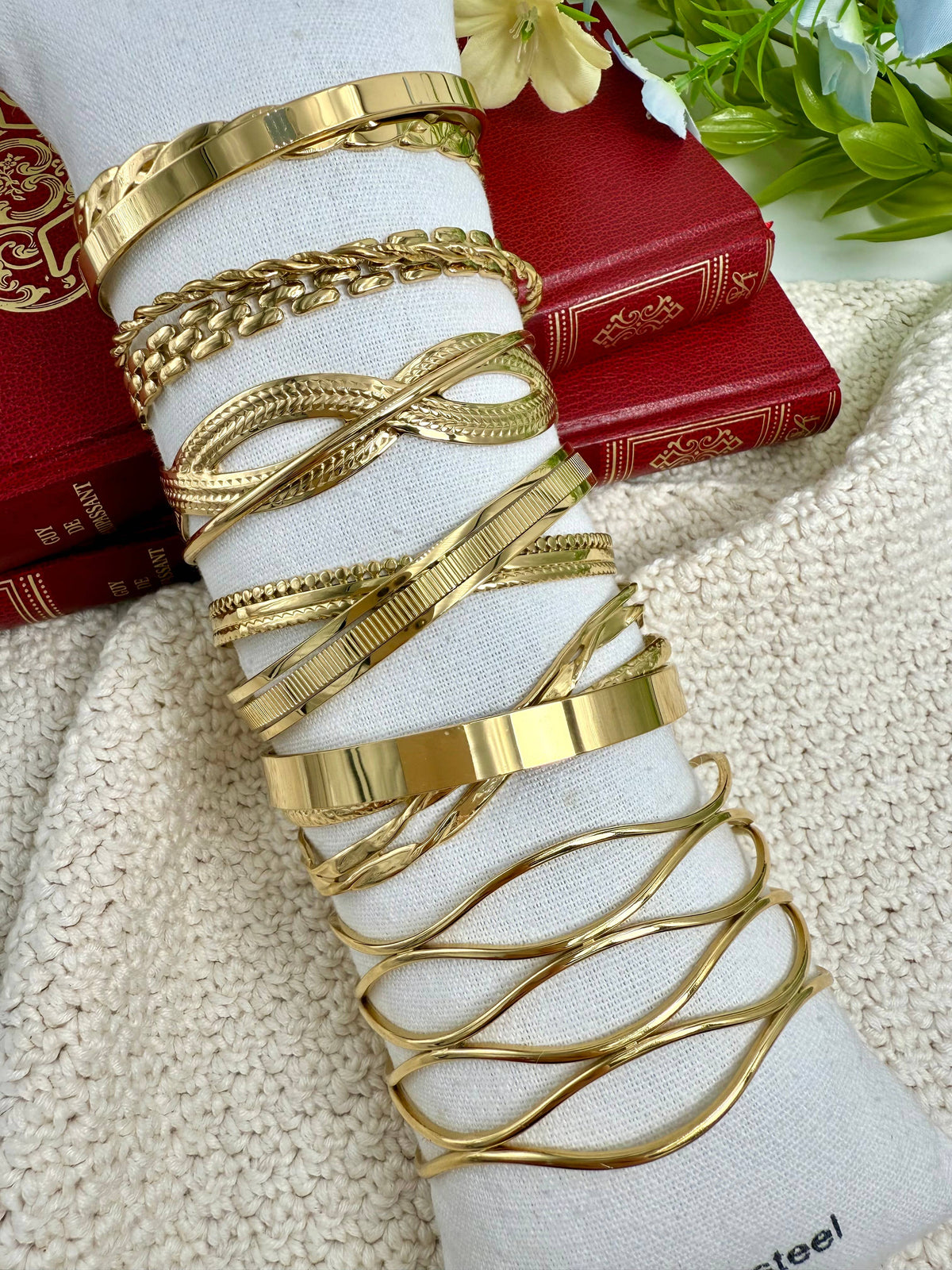Set de 6 bracelets en acier inoxydable SET271