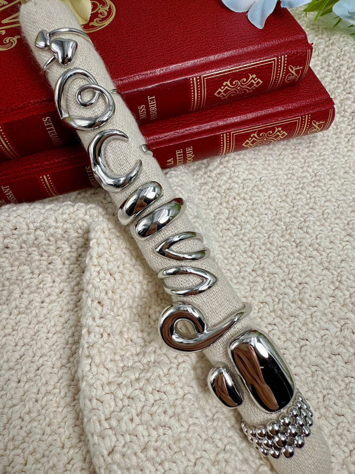 Set of 8 stainless steel rings SET257