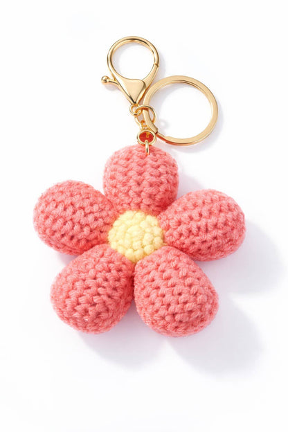 Grigri bag charm Crochet flower 8cm PC038HZ