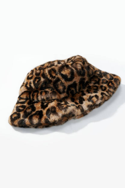 Faux leopard fur bucket hat MJ213SD