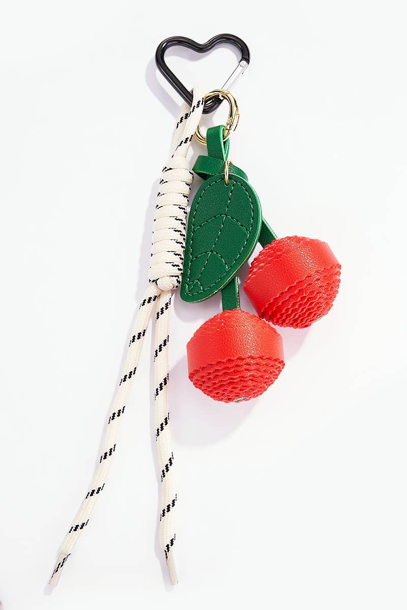 Cherry bag charm and keychain PC22