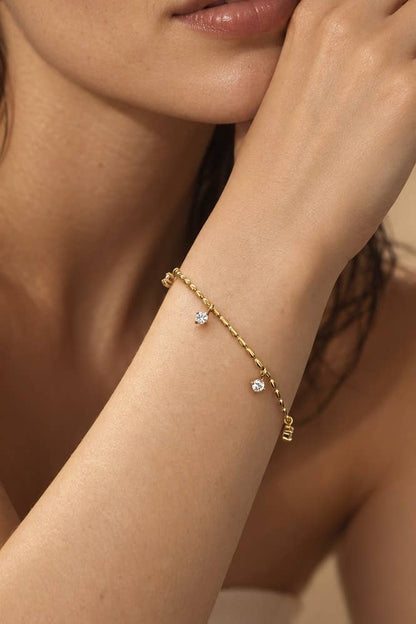 Bracelet chaîne à pampilles en acier inoxydable 324AQ538