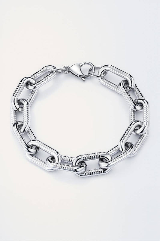 Bracelet en cuir et en acier inoxydable 324OP81
