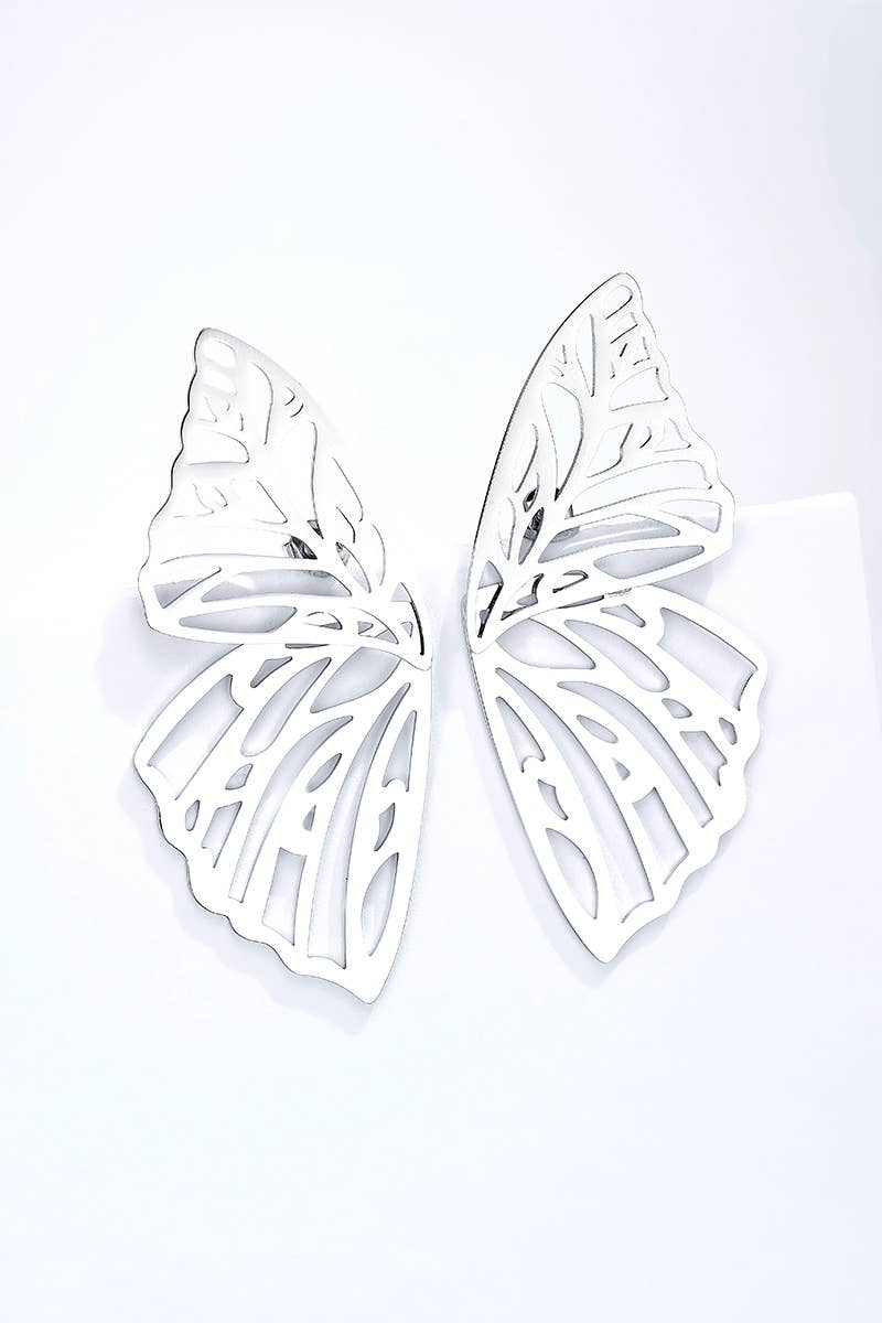 Butterfly stainless steel earrings 124AQ382