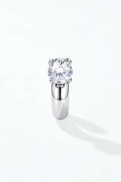 Earcuff épais à zircon serti en acier inoxydable 124AQ820