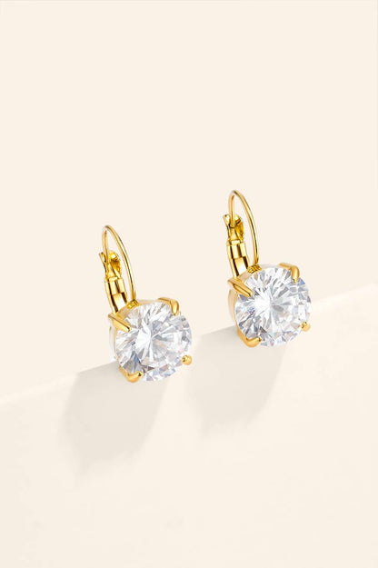 Boucles d'oreilles zircon rond en acier inoxydable 124AQ735