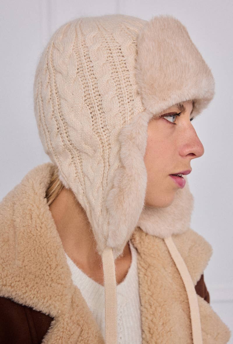 MJ218SD wool ear-flap beanie