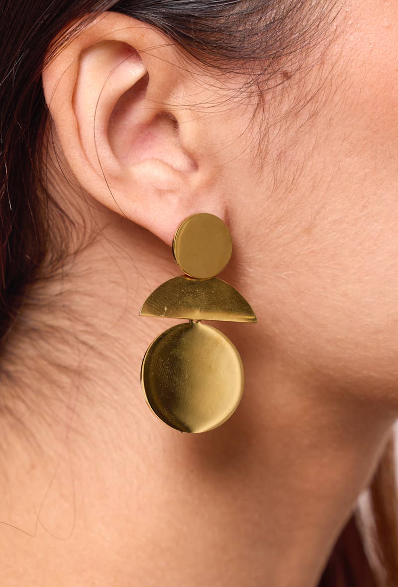 Stainless steel geometric earrings 124AQ385