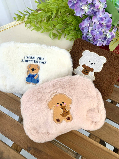 Pochette moumouté ours en peluche CY201JH