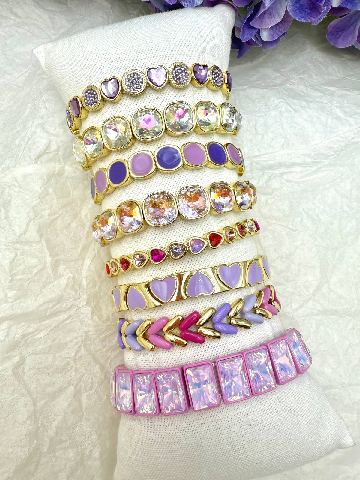 Set de 8 bracelets colorés sans présentoir SET358