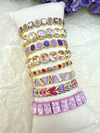 Set de 8 bracelets colorés sans présentoir SET358