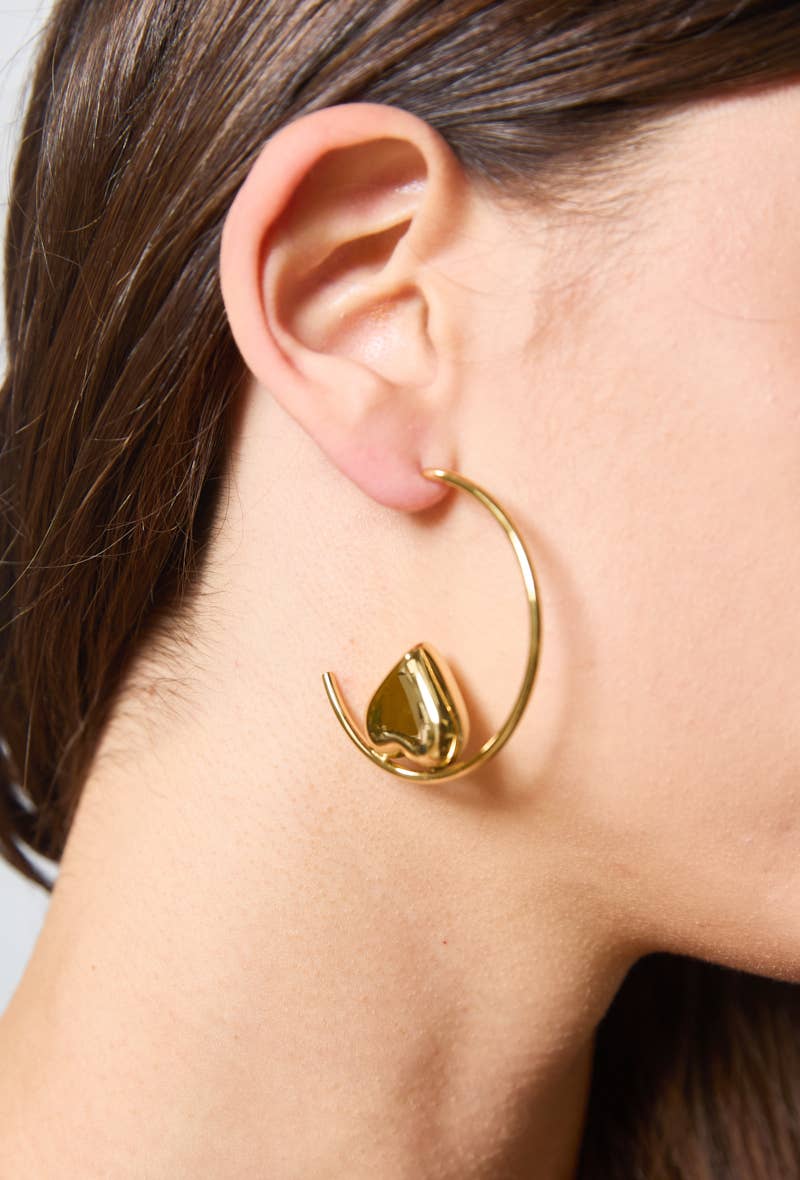 Heart half-hoop earrings 124AQ207