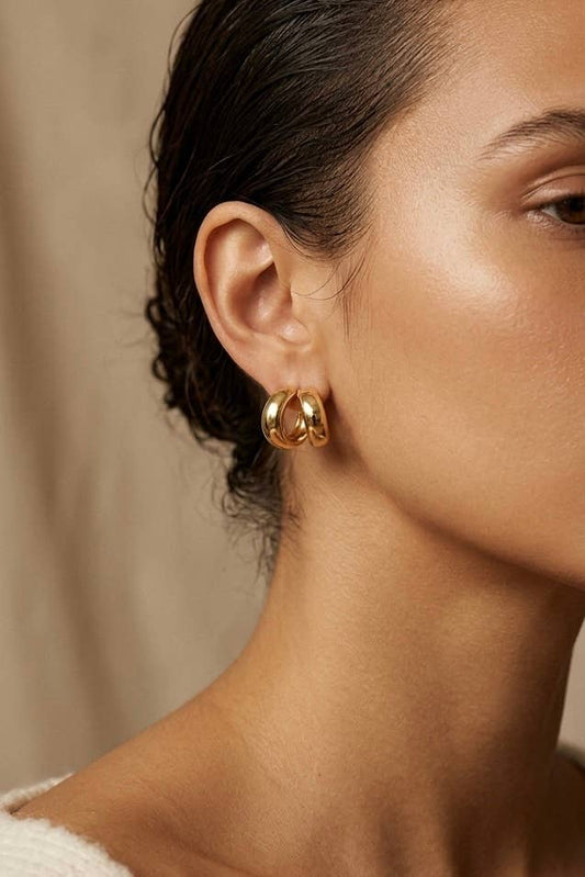Boucles d'oreilles demi-créoles en acier inoxydable 124AQ751