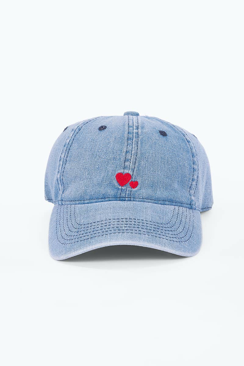 Casquette en coton avec broderie double coeur MJ311HK