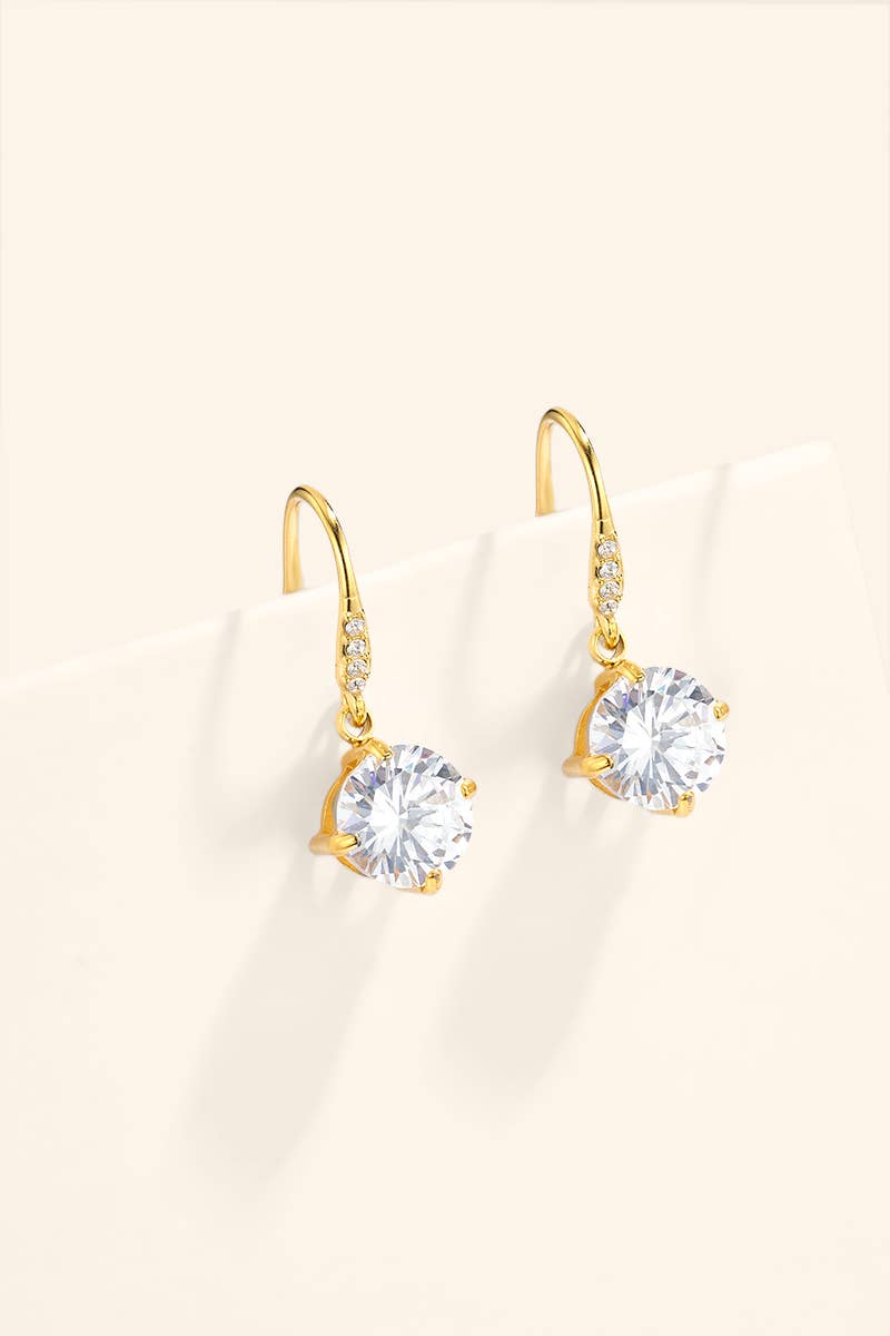 Boucles d’oreilles pendantes zircon en acier 124AQ817