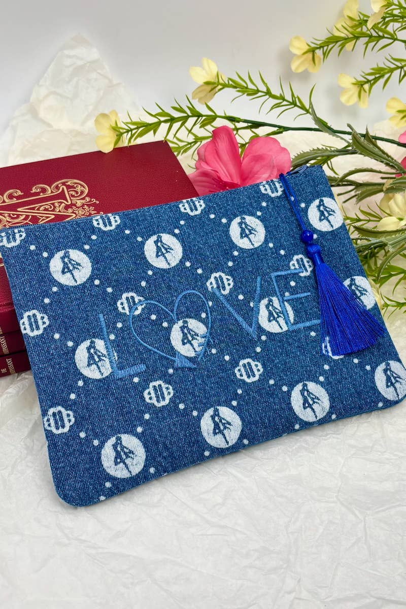 Trousse à maquillage en coton jean CY102DM