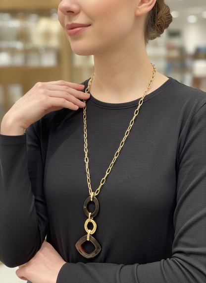 Stainless steel long necklace 224RX82