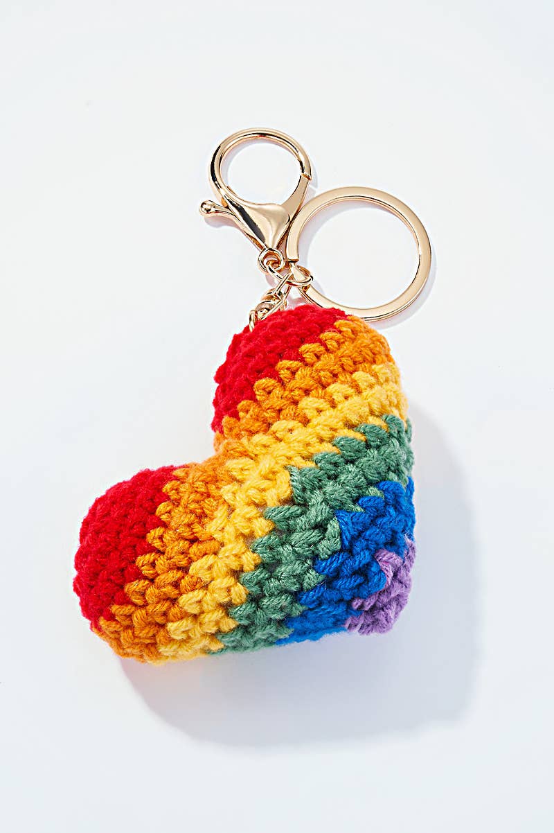Grigri de sac et porte-clé Cœur en crochet PC010HZ