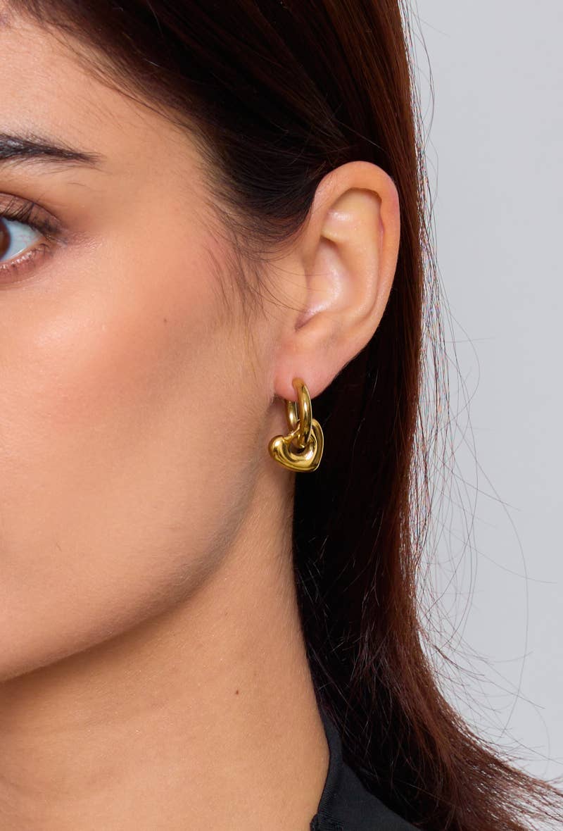 Boucles d'oreilles créoles avec cœur 124AQ64