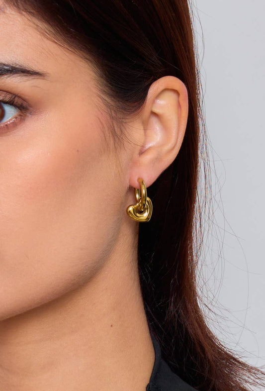 Boucles d'oreilles créoles avec cœur 124AQ64