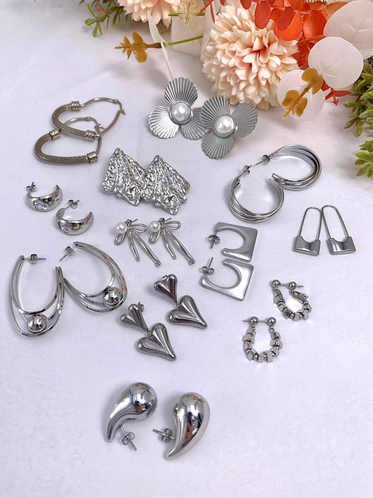 Set of 12 stainless steel earrings SET198