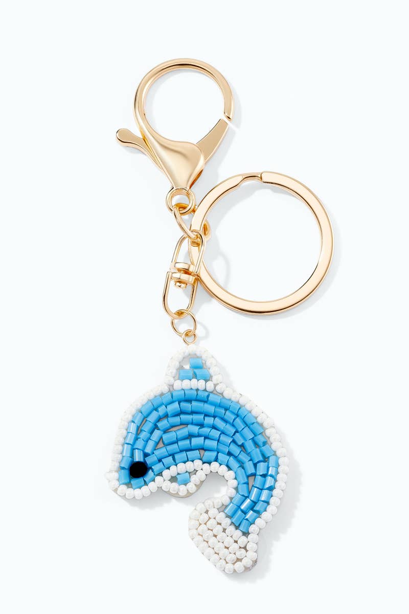 Dolphin seed bead keychain PC153SY