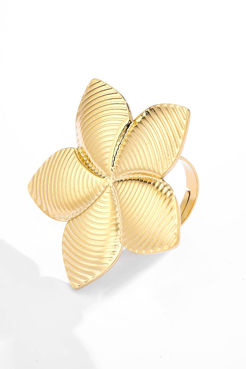 Bague fleurs en acier inoxydable 424YC67