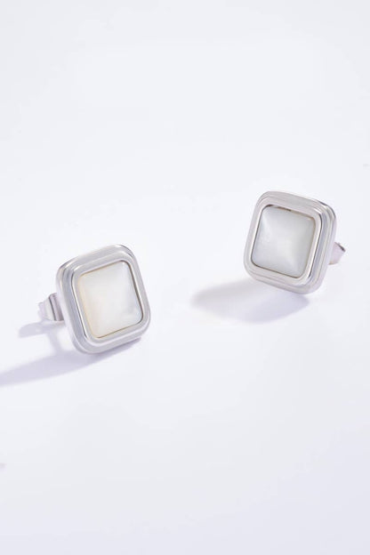 Boucles d'oreilles puces en acier inoxydable 124AQ133