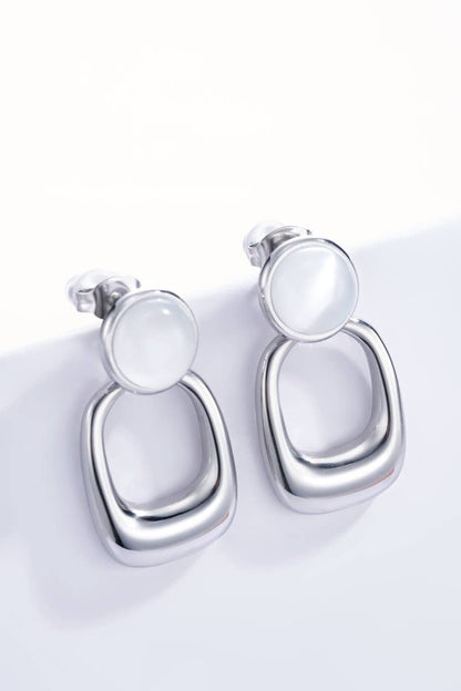 Boucles d'oreilles en acier inoxydable avec perles 124DY21