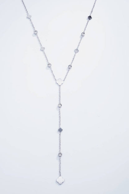 Collier long avec strasses en acier inoxydable 224RX01