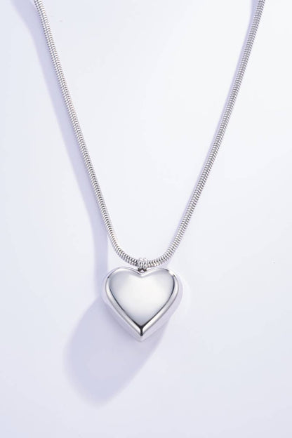 Large heart stainless steel necklace 224AQ11