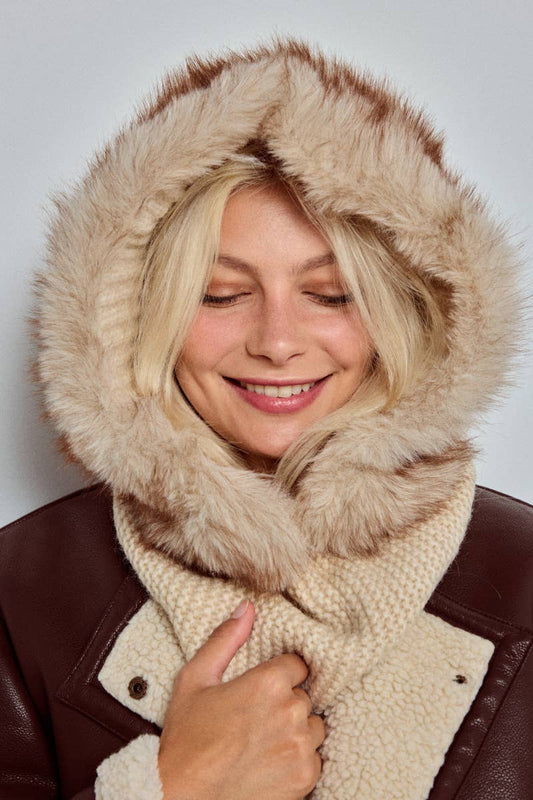 Wool beanie with faux fur MJ222SD