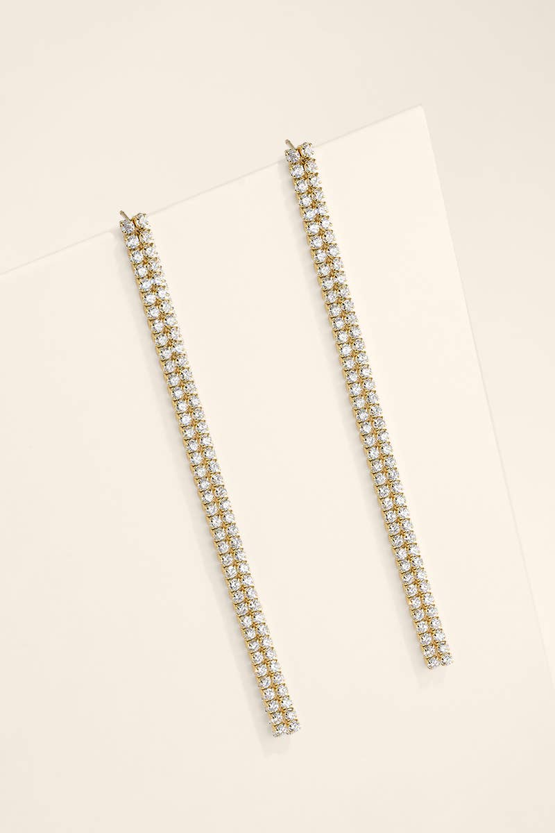 Boucles d’oreilles rivières à zircons en acier 124AQ797