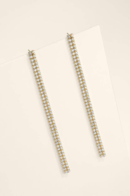 Boucles d’oreilles rivières à zircons en acier 124AQ797