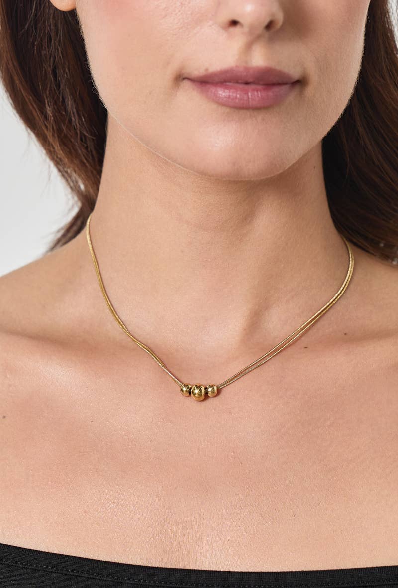 Collier avec boules en acier inoxydable 224DY31
