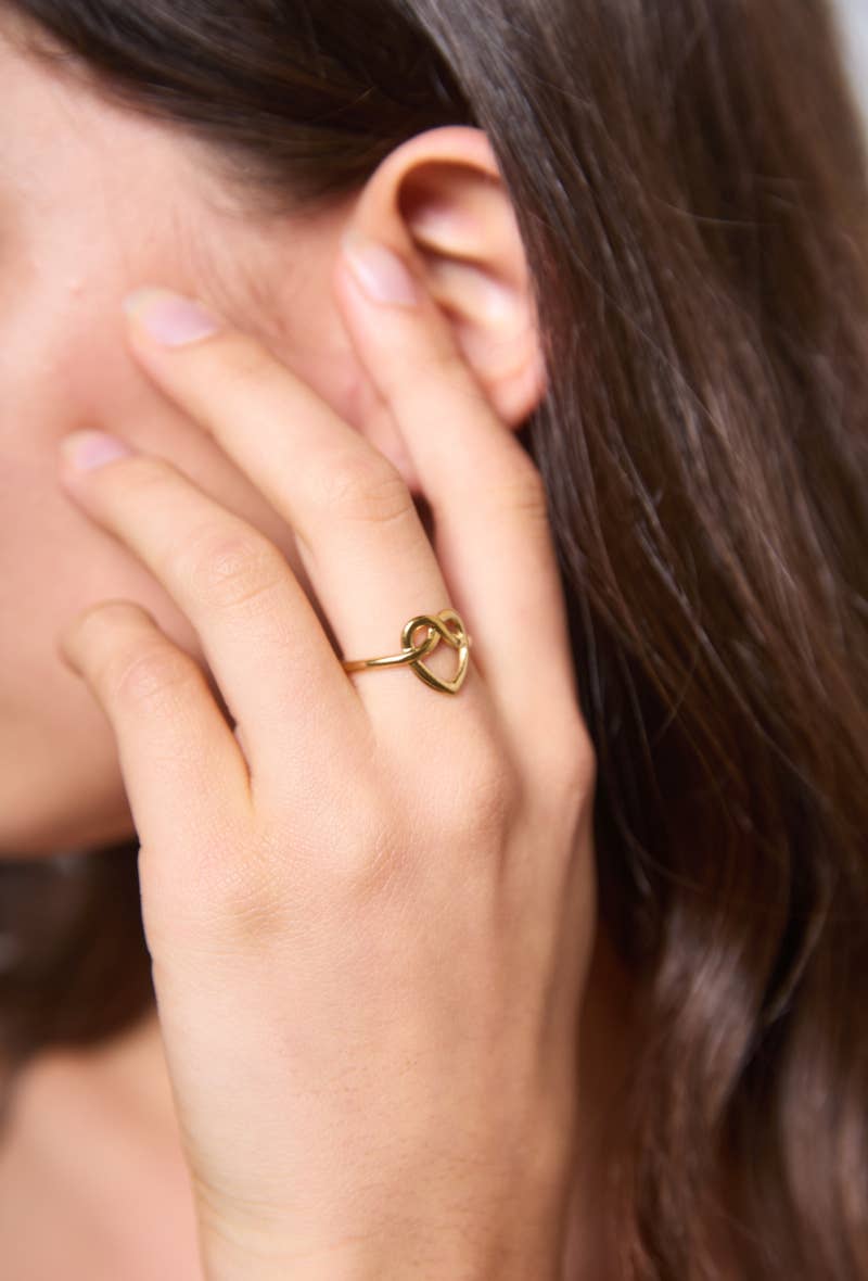 Bague cœur en acier inoxydable 424YC55