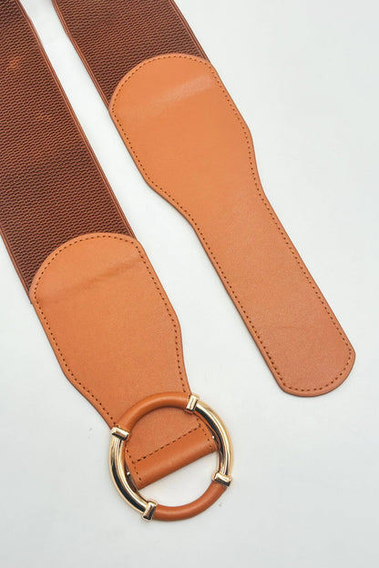 Wide faux leather belt CT38